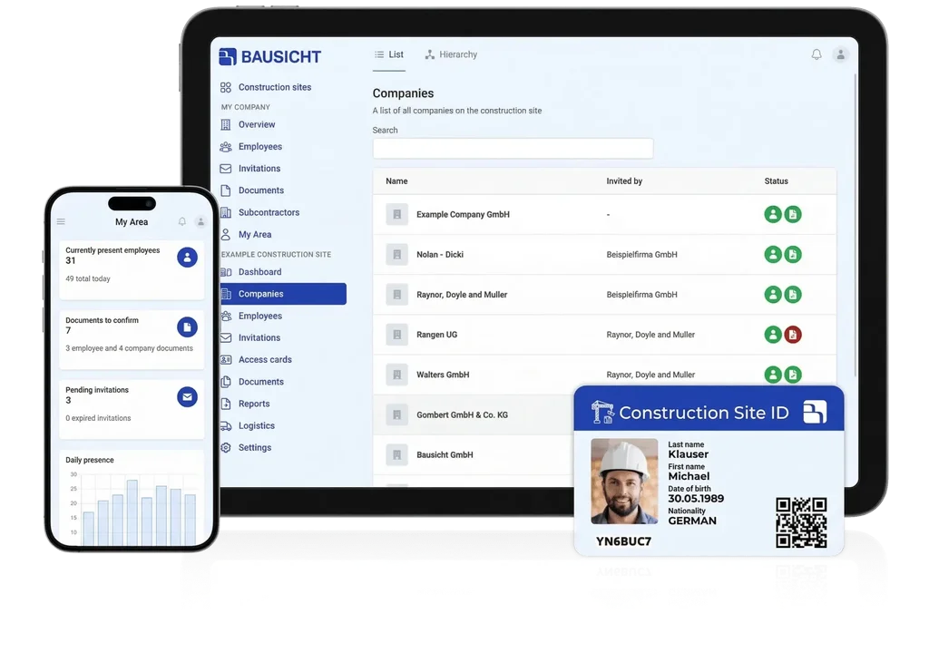 Digital Access Control and Subcontractor Management for the Construction Site
