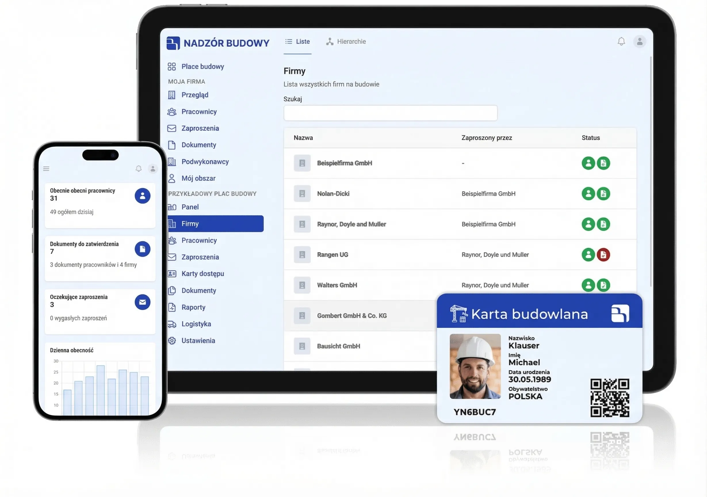 Cyfrowa kontrola dostępu i zarządzanie podwykonawcami na placu budowy