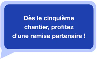 À partir du cinquième chantier, vous bénéficiez automatiquement de 15% de réduction sur tous les modules logiciels.