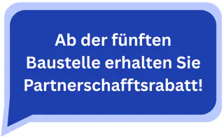 Ab der fünften Baustelle profitieren Sie automatisch von 15% Rabatt auf alle Software-Module.