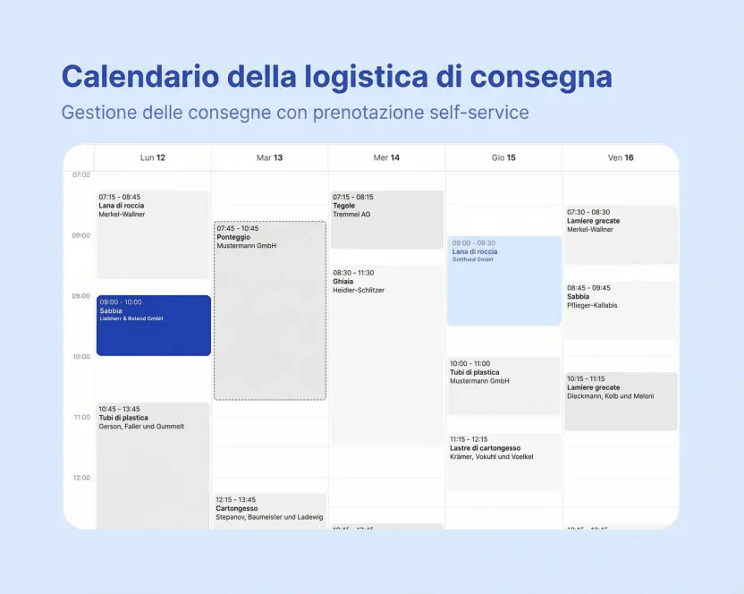 Calendario consegne