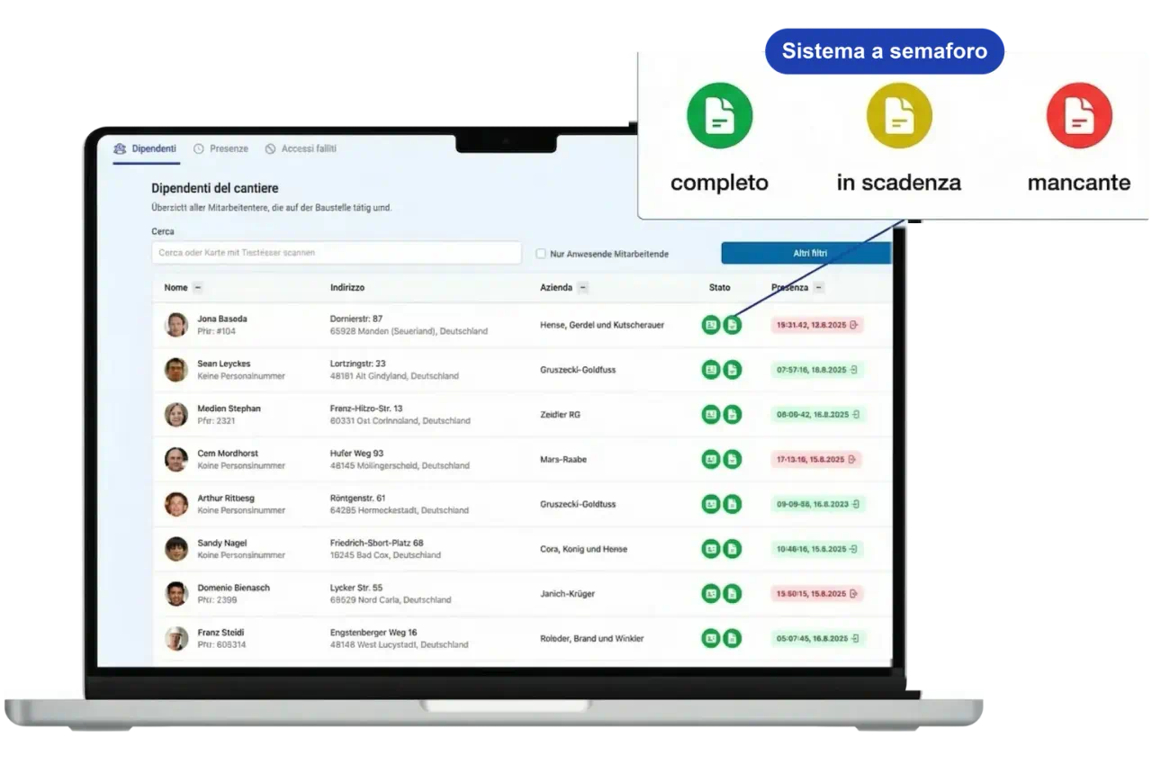 Certificati dei subappaltatori in automatico