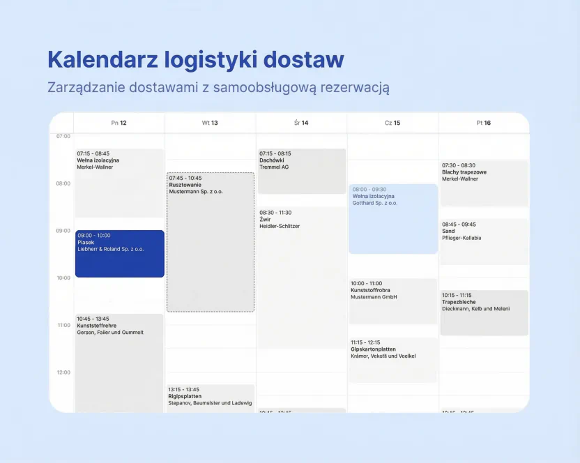 Kalendarz dostaw